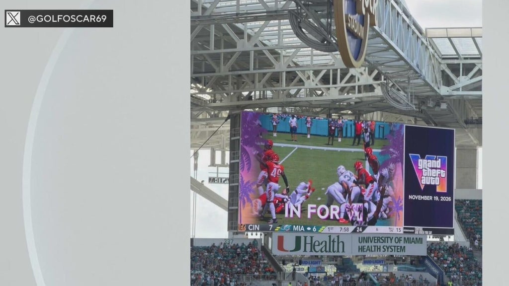 GTA VI makes appearance at Hard Rock Stadium — CBS Miami, Parkland Schools news