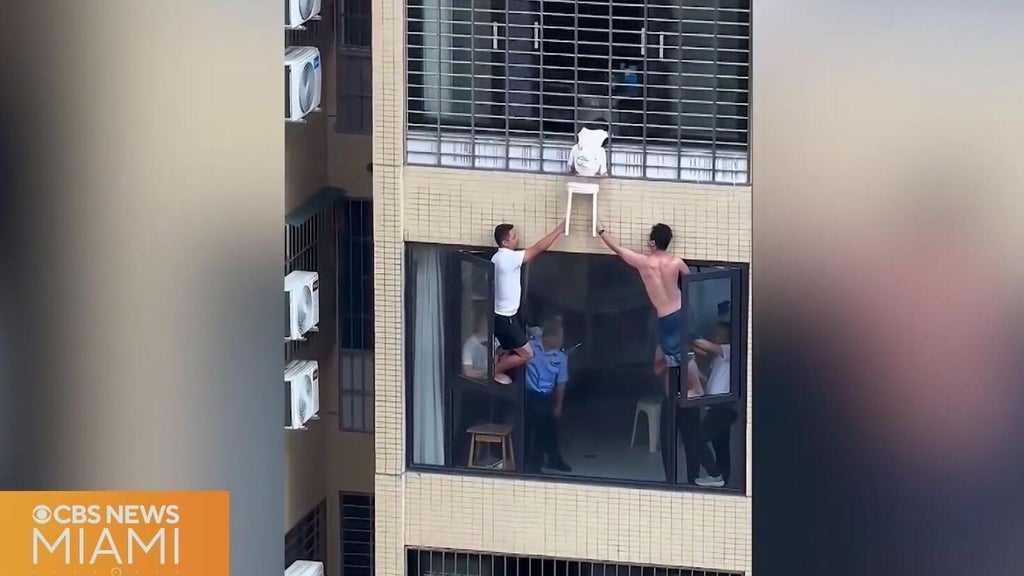Video shows 3-year-old dangling from 12th-floor window in China — CBS Miami, Parkland Community news