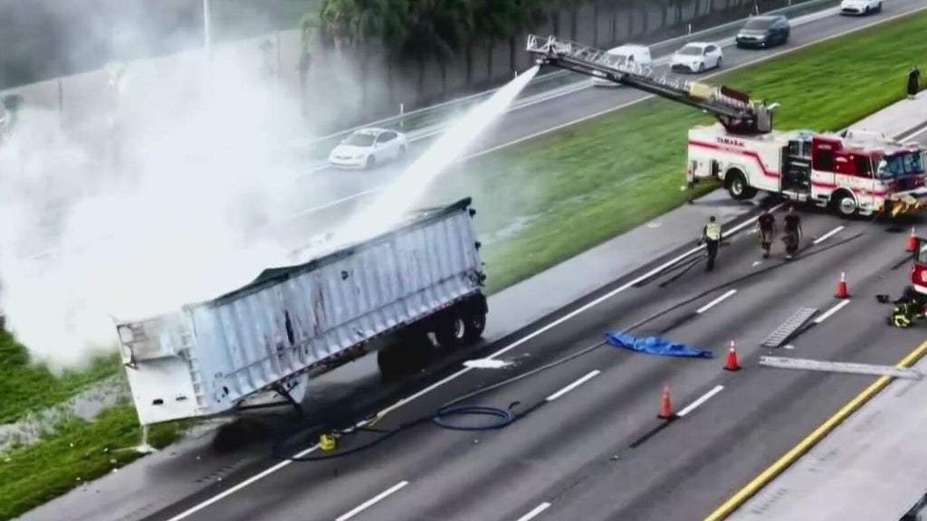 Florida's Turnpike reopens in Broward after truck fire shuts down northbound lanes for hours — CBS Miami, Parkland Community news