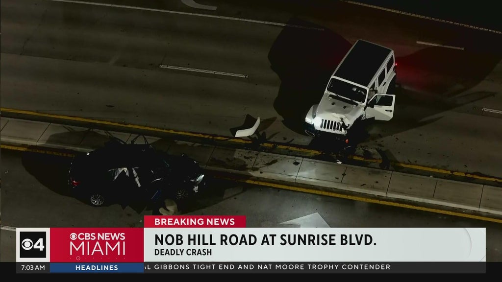 Driver killed in early morning crash in Sunrise, road closures reported — CBS Miami, Parkland Schools news