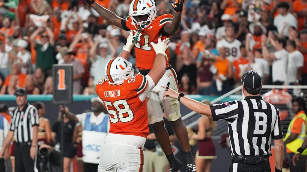 Miami is No. 1 in AP Top 25 for 1st time since '02, No. 2 BYU's ranking best since '84 title season — CBS Miami, Parkland Technology news