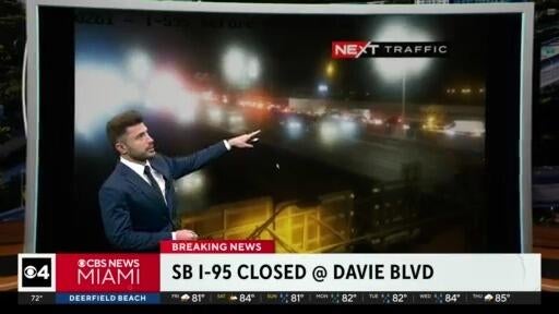 Southbound I-95 shut down near Fort Lauderdale after crash with reported injuries — CBS Miami, Parkland Community news