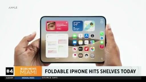 Apple’s first foldable iPhone hits stores nationwide — CBS Miami, Parkland Business news